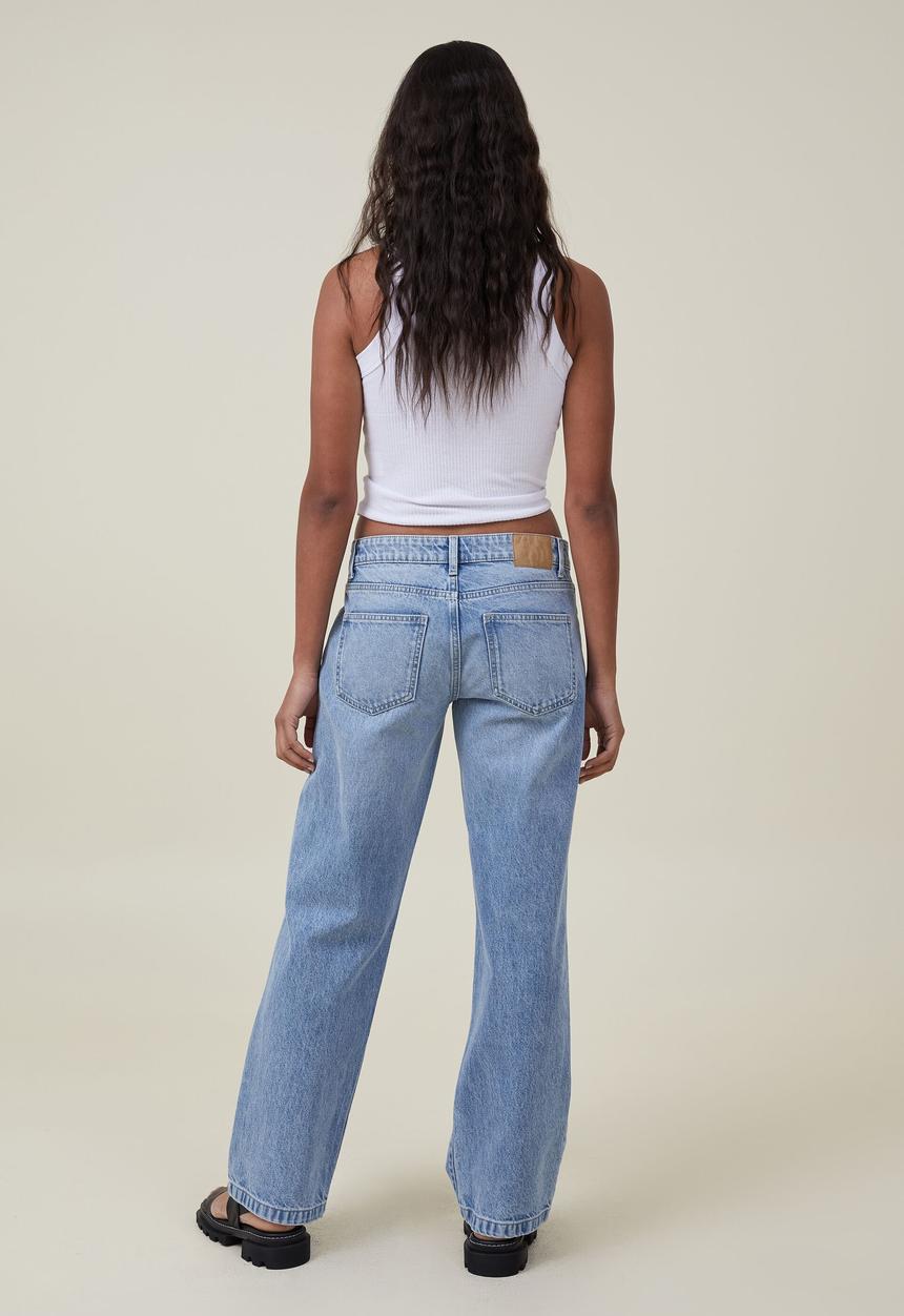 Cotton On - Low rise straight jean - bells blue rip