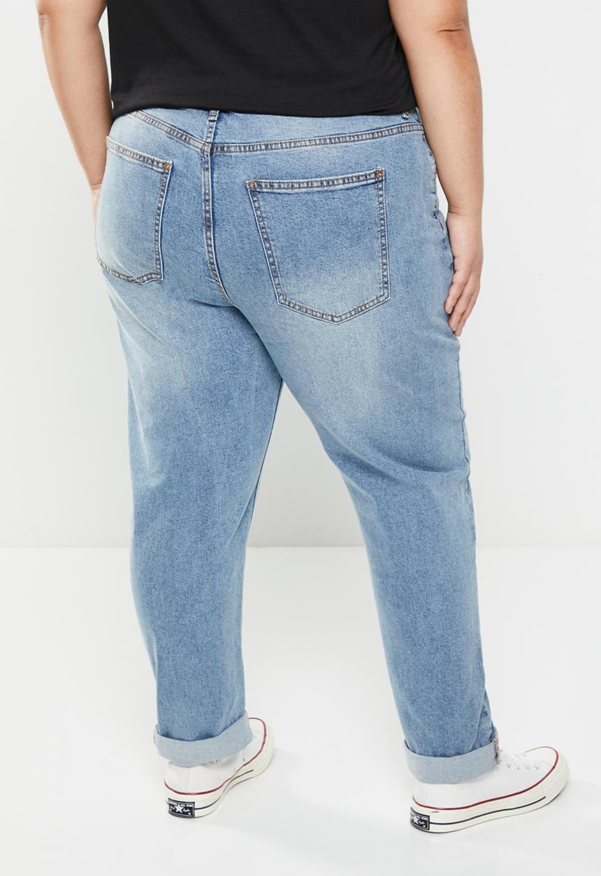 Cotton On - Plus stretch mom jean - light blue 