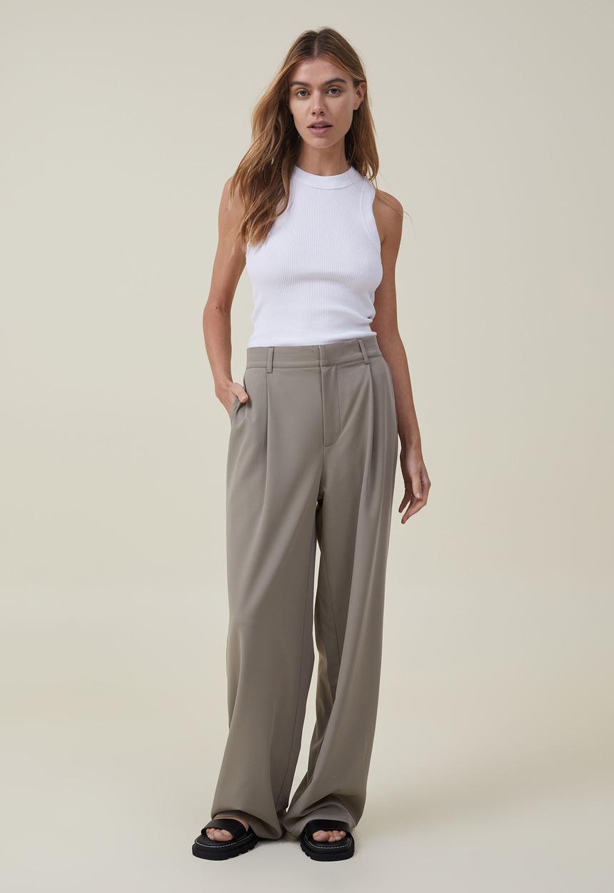 Cotton On - Jamie suiting pant - dusty khaki