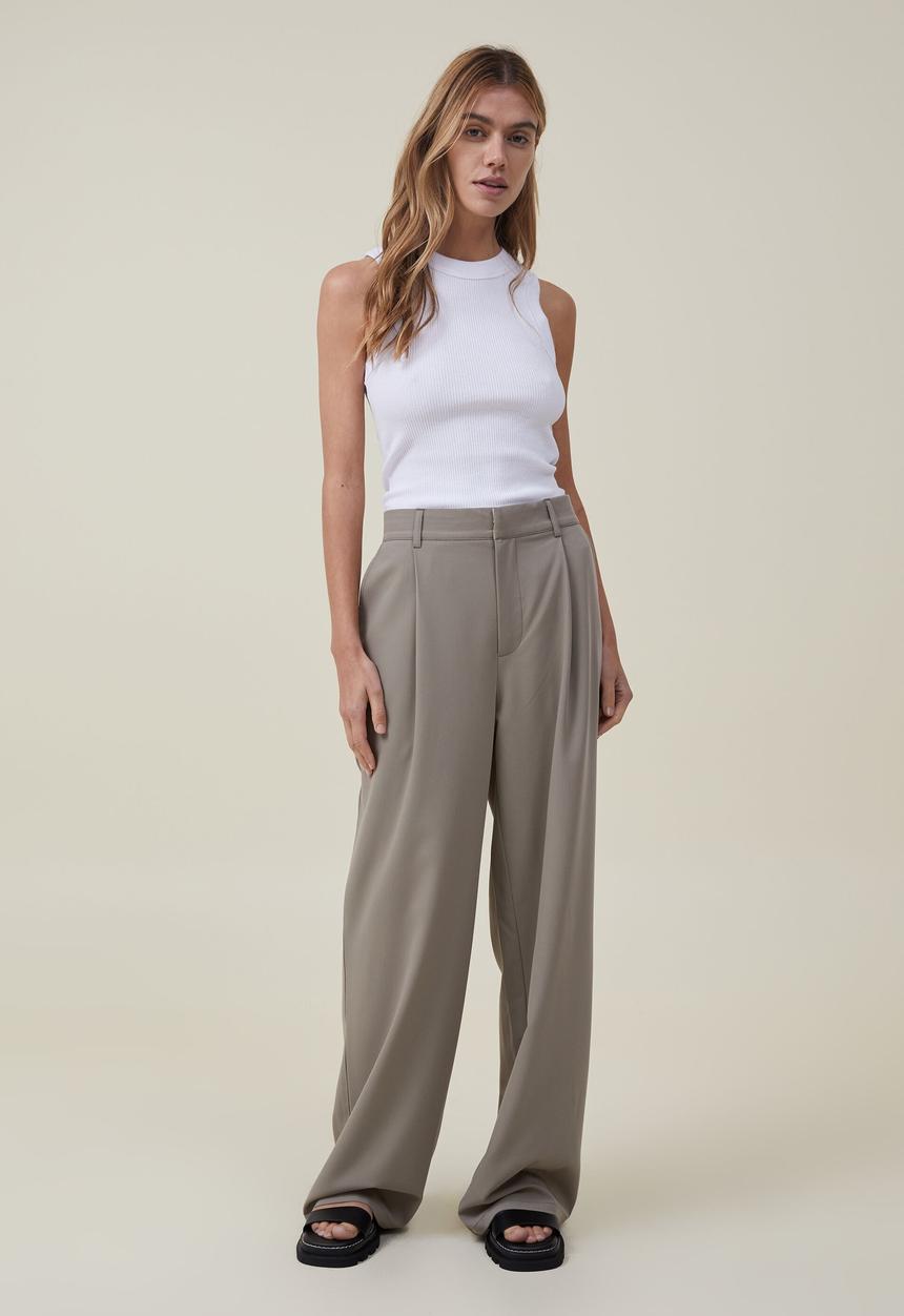 Cotton On - Jamie suiting pant - dusty khaki