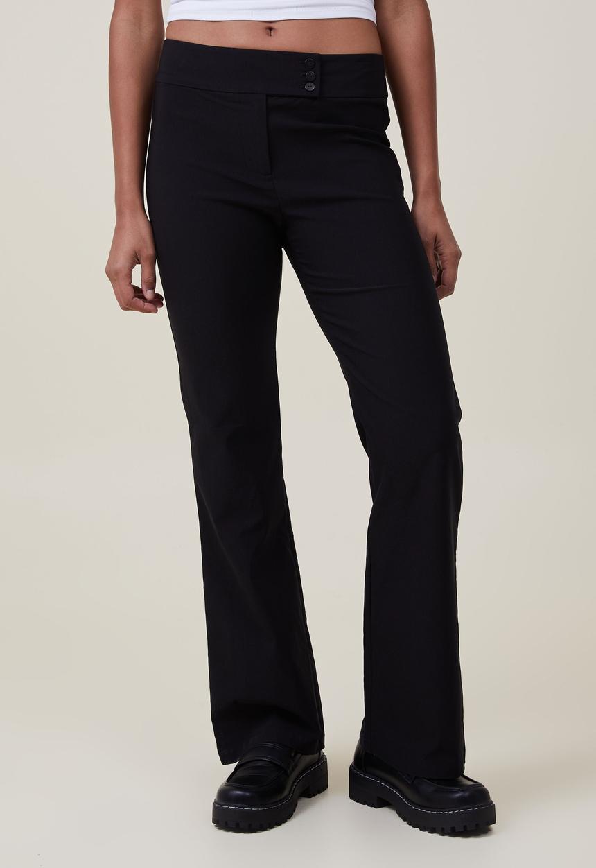 Cotton On - Cameron low rise suiting pant - black