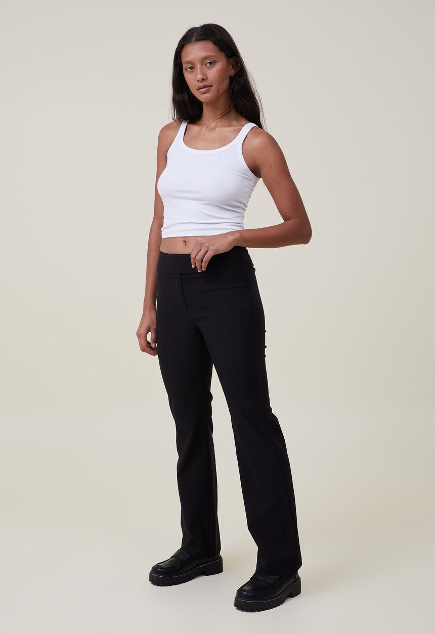 Cotton On - Cameron low rise suiting pant - black