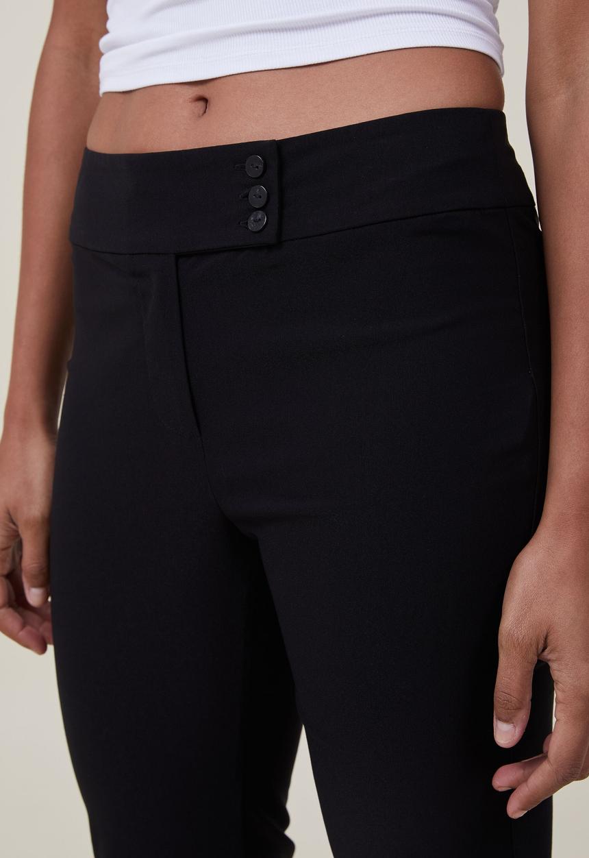 Cotton On - Cameron low rise suiting pant - black