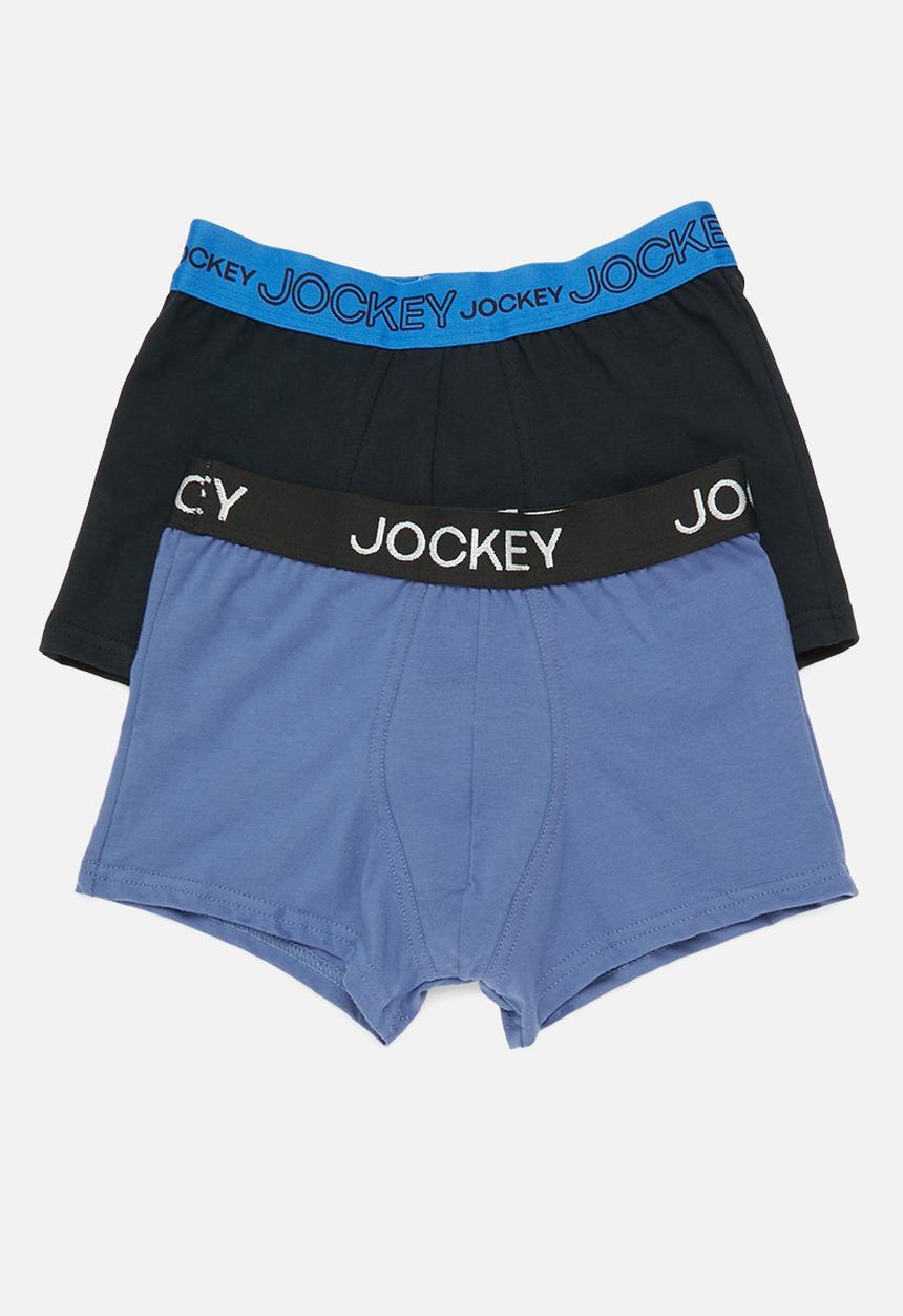 Jockey - 2 pk boys pouch trunk - black/blue