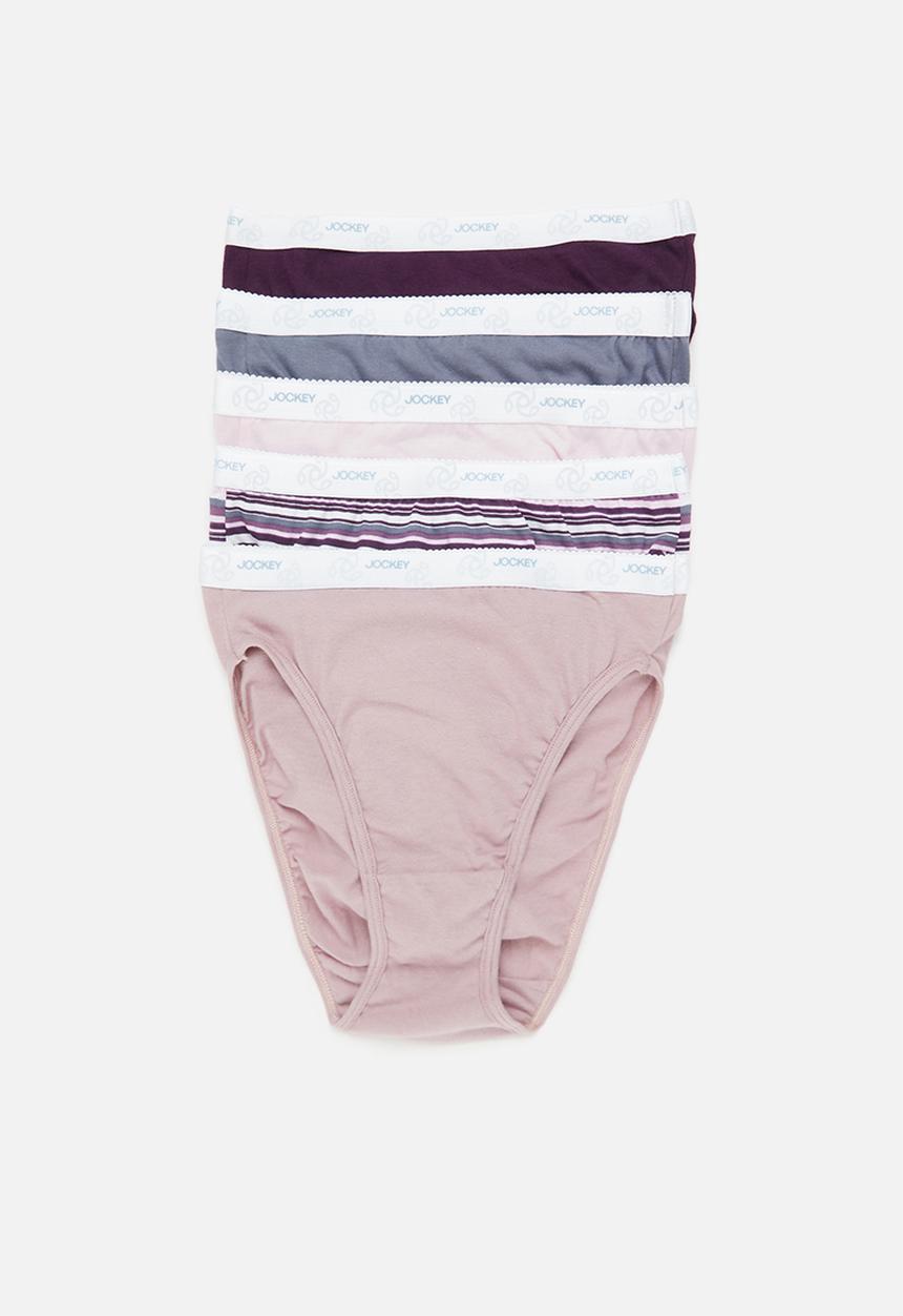 Jockey - 5 pack printed french cut - deep plum/light lilac/grape stripe/mauve shadows/grisaille