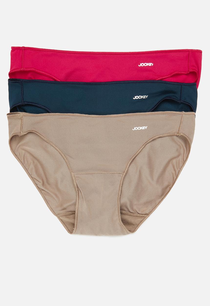 Jockey - 3 pack npl bikini - midnight navy/cappucino/persian red