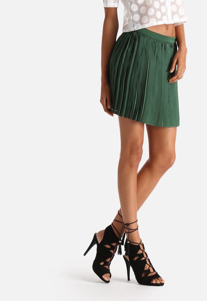 Goldie - Platform Satin Pleated Skirt