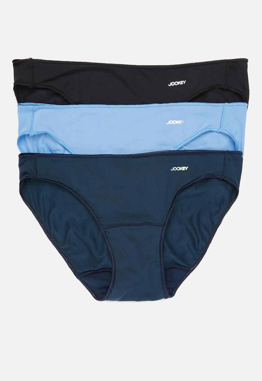 Jockey - 3 pack npl bikini - black/tranquil blue/midnight navy