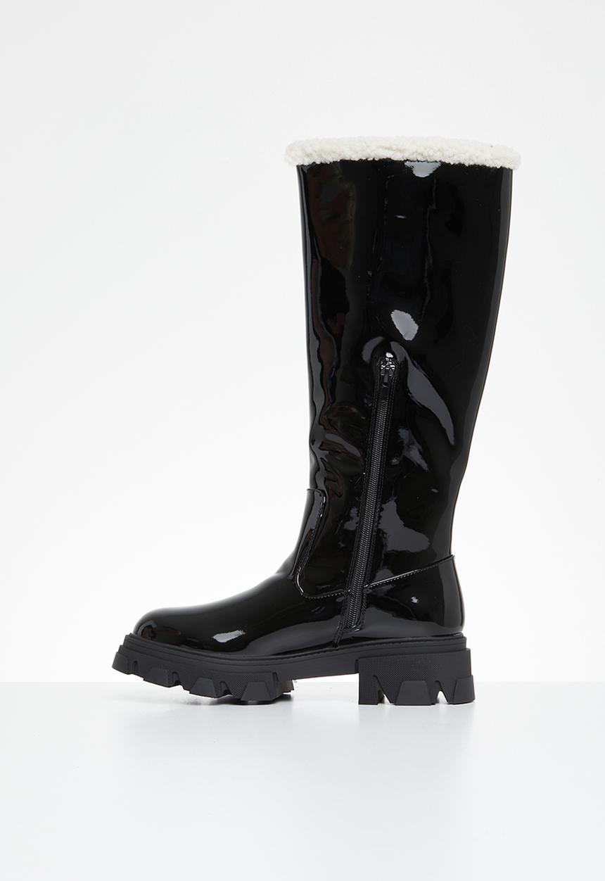 Public Desire - Ember knee length boot - black borg lining