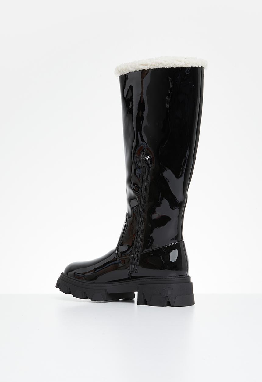Public Desire - Ember knee length boot - black borg lining