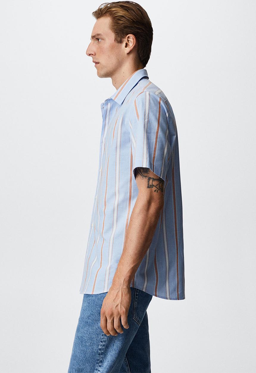 MANGO - Shirt stripe1 - blue
