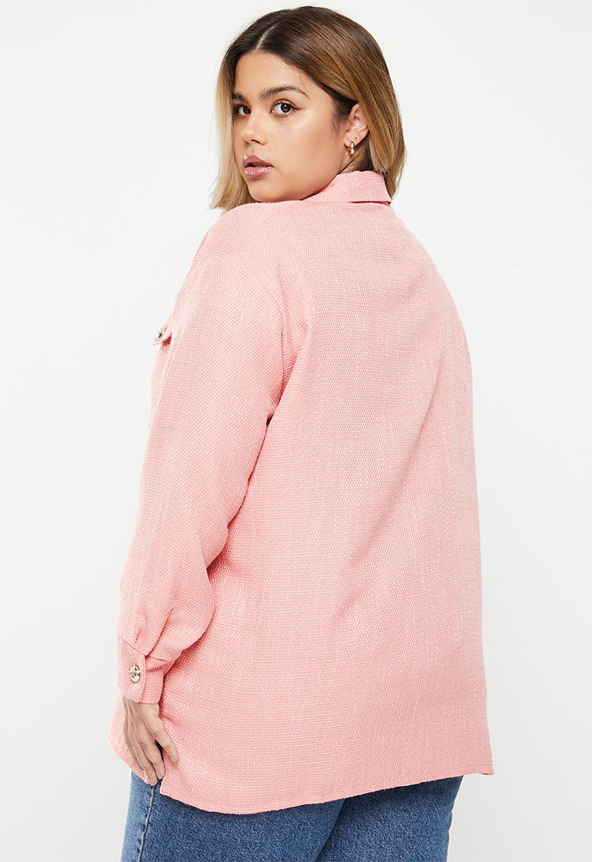Me&B - Plus Boucle shirt - pink