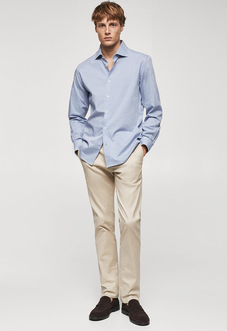 MANGO - Shirt vichy - skye blue