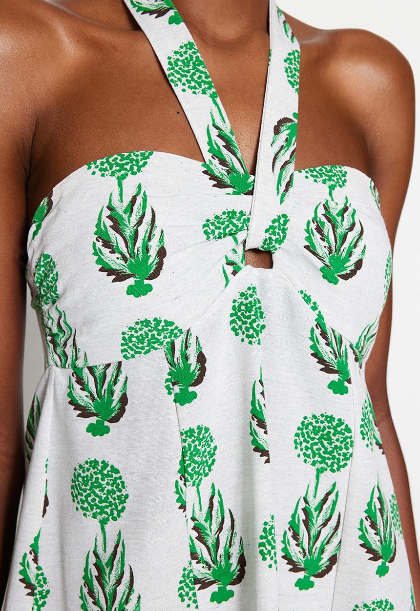 Trendyol - Skater neck tie dress - green