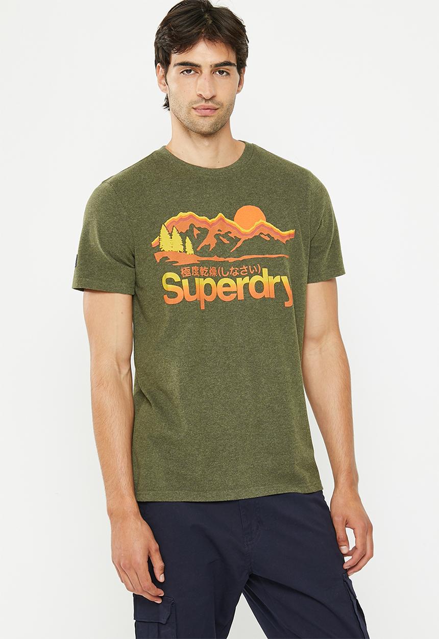 Superdry. - Cl great outdoors tee - winter khaki grit