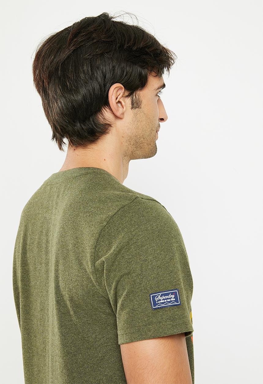 Superdry. - Cl great outdoors tee - winter khaki grit