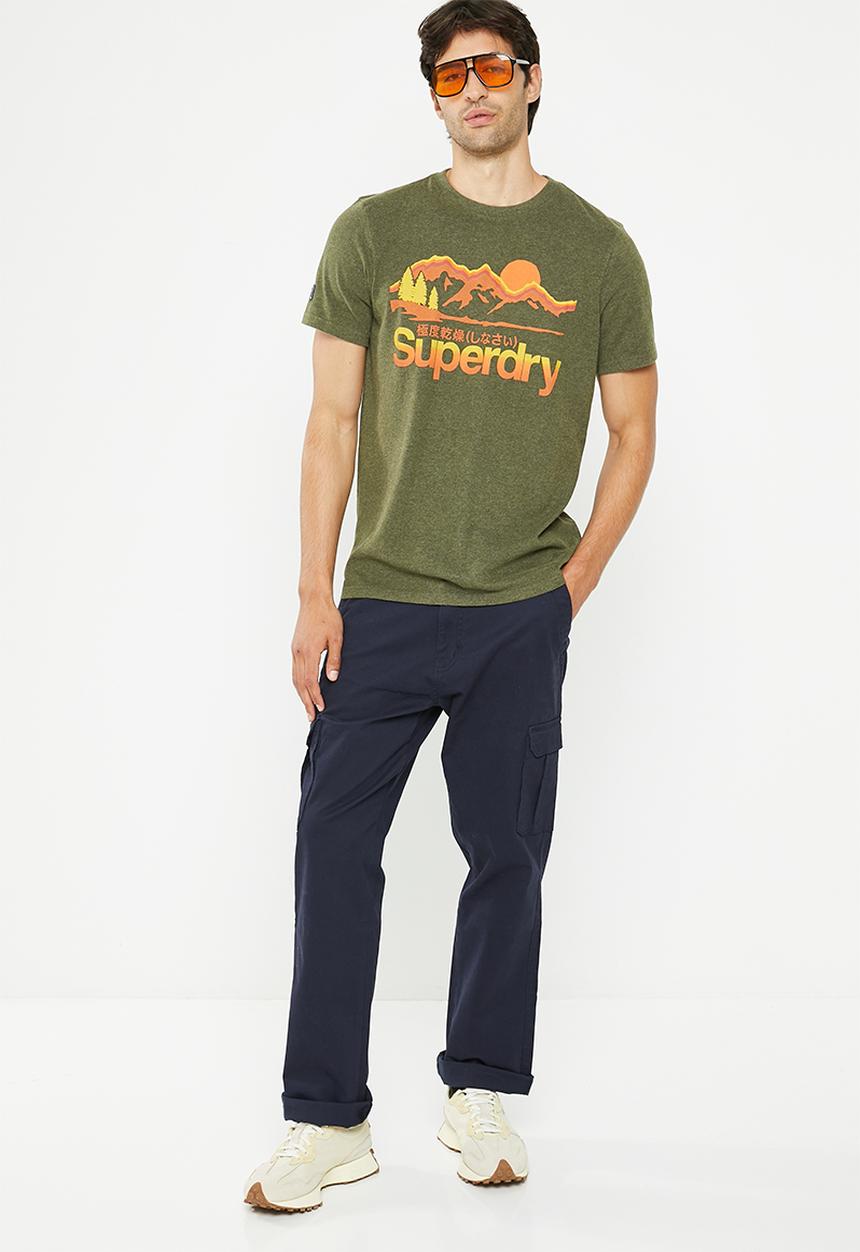 Superdry. - Cl great outdoors tee - winter khaki grit