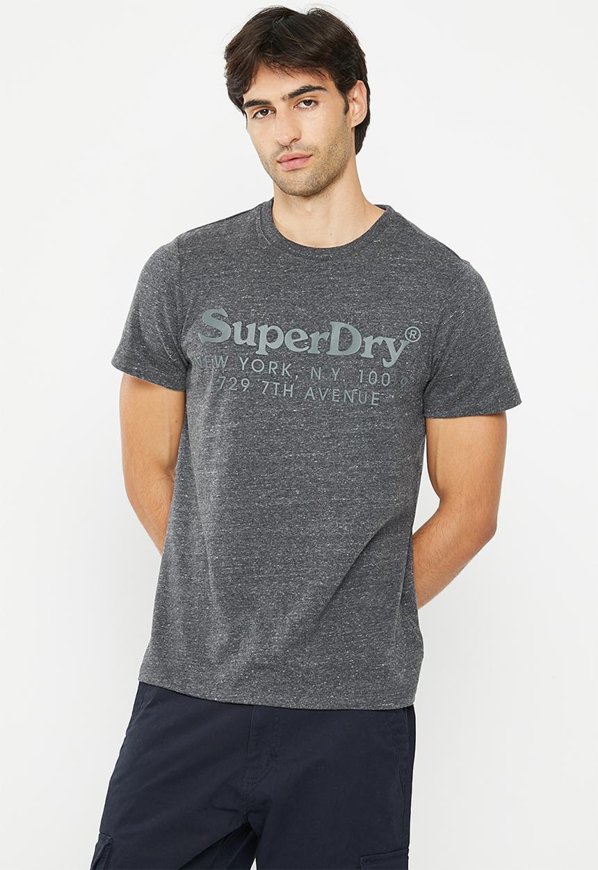 Superdry. - Vintage venue tonal tee - charcoal heather