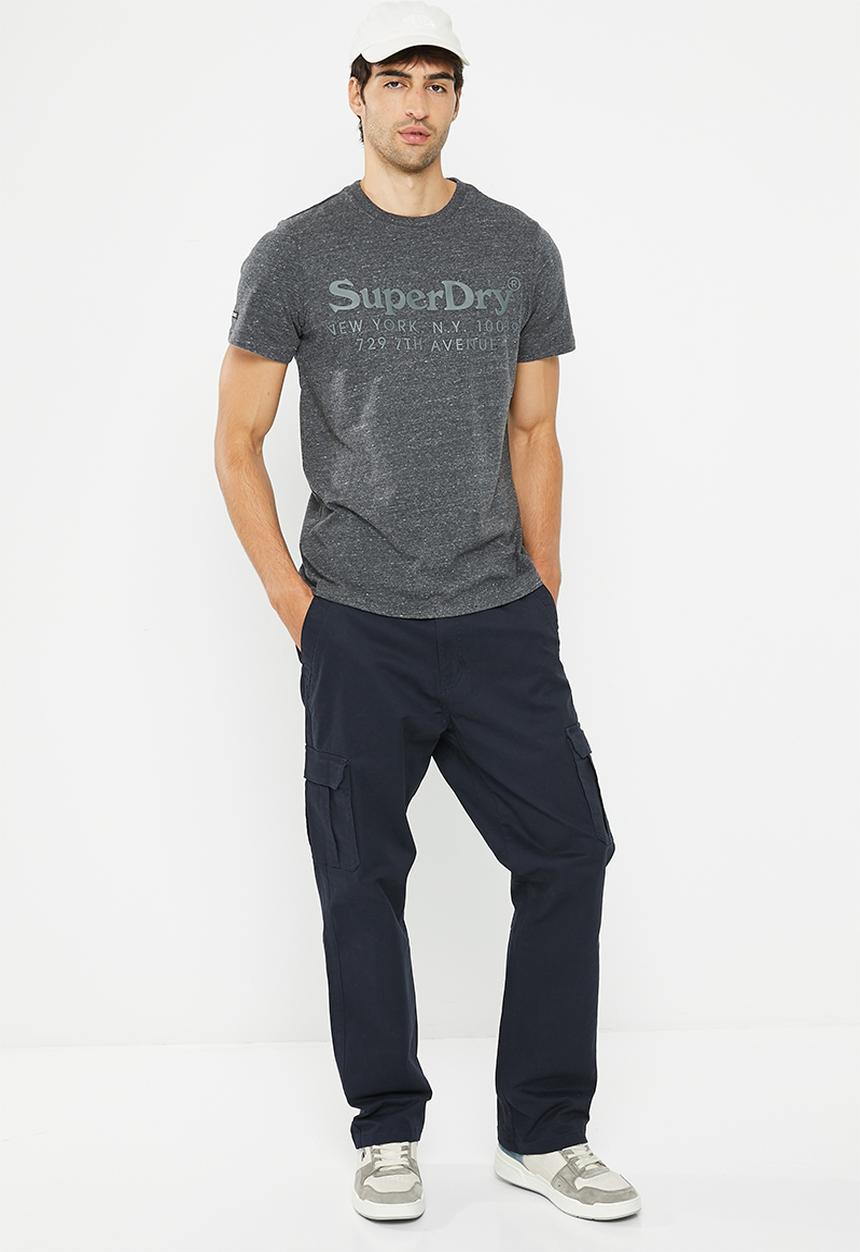 Superdry. - Vintage venue tonal tee - charcoal heather
