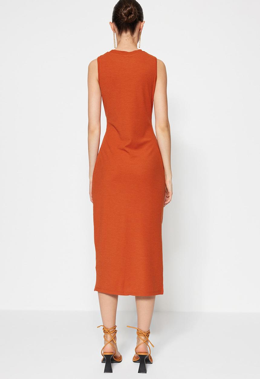 Trendyol - Cut out knit bodycon - cinnamon