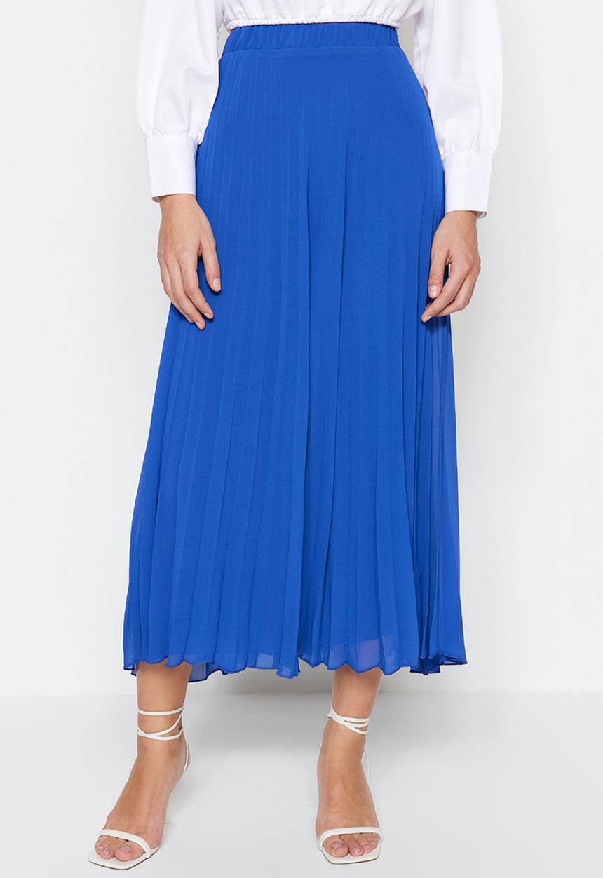 Trendyol - Modest pleated skirt - cobalt