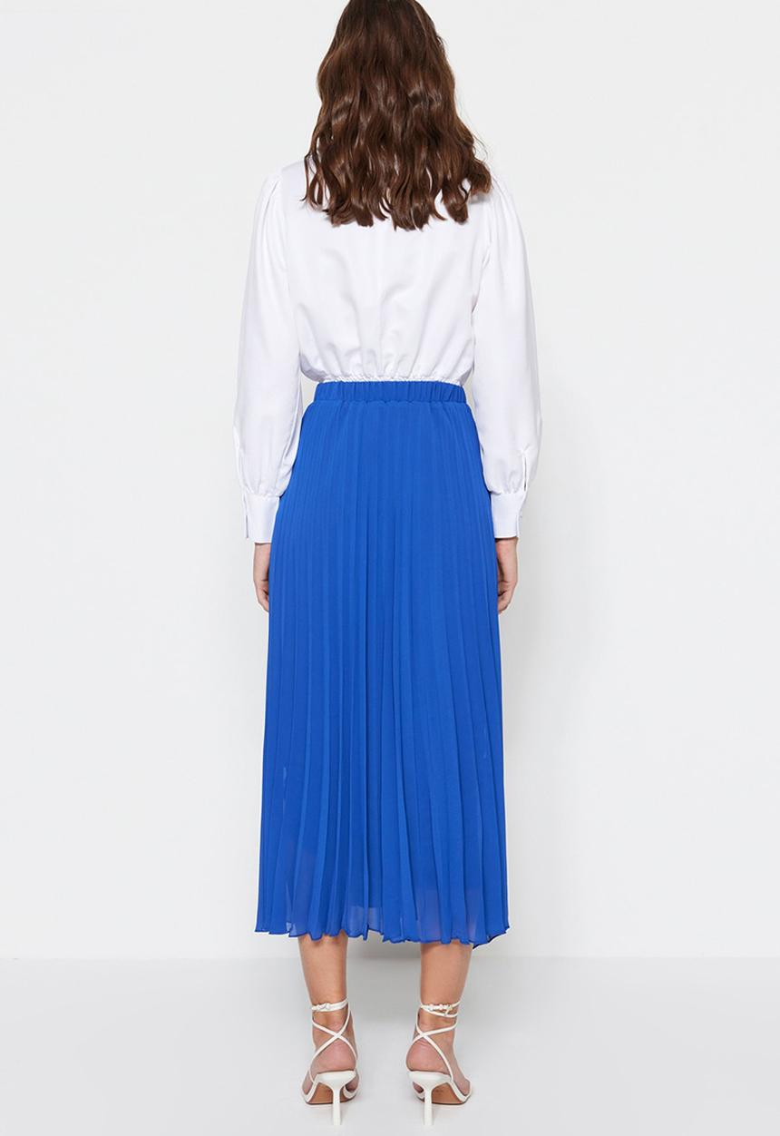 Trendyol - Modest pleated skirt - cobalt