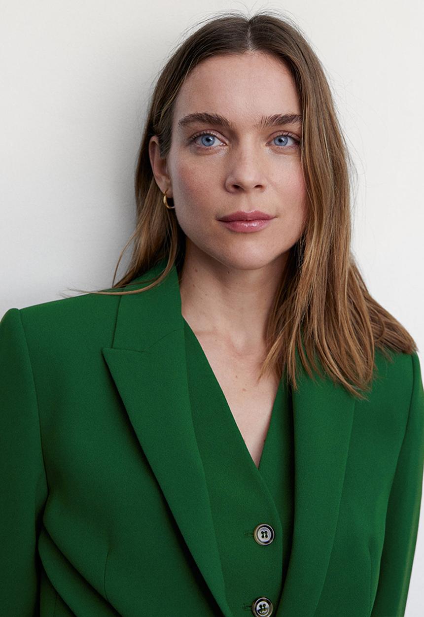 MANGO - Blazer maca - green