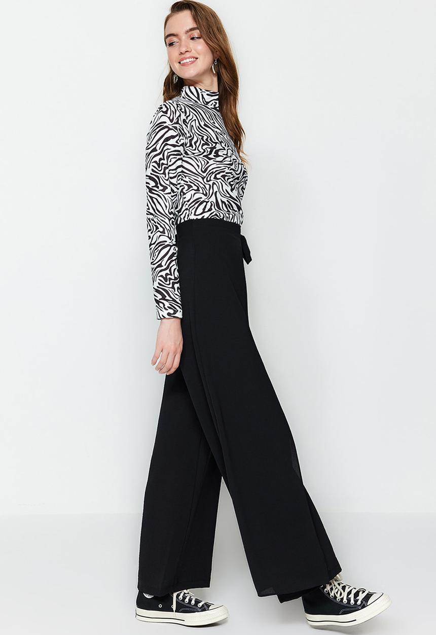 Trendyol - Modest mock wrap pants - black