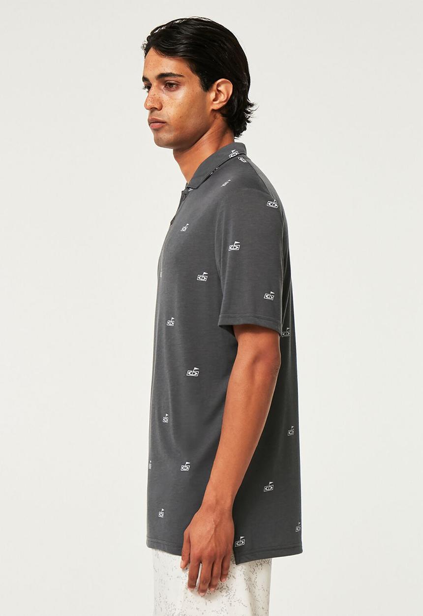 Oakley - Oakley golf flag polo - golf pattern dark slate