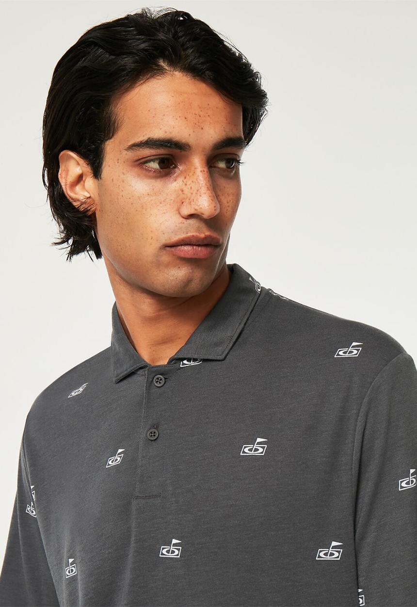 Oakley - Oakley golf flag polo - golf pattern dark slate