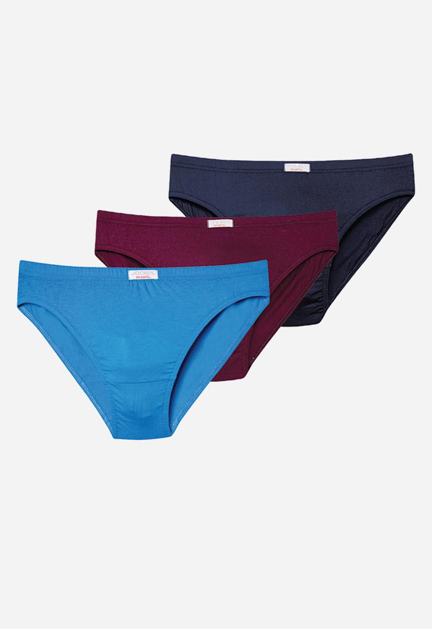 Jockey - 3 PK PLAIN SKANT®  - Bright Cobalt -blue/Beetroot-red/Midnight Navy
