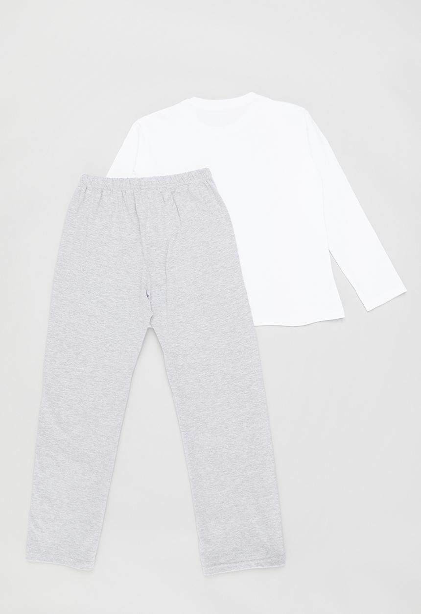 Rebel Republic - Girls pj set - white/grey stripe