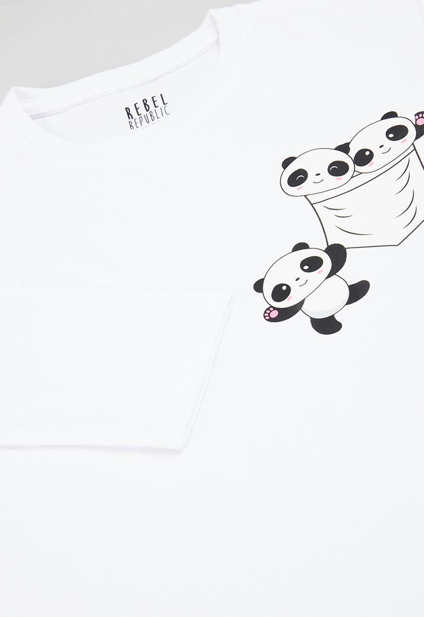 Rebel Republic - Girls pj set - white/grey stripe