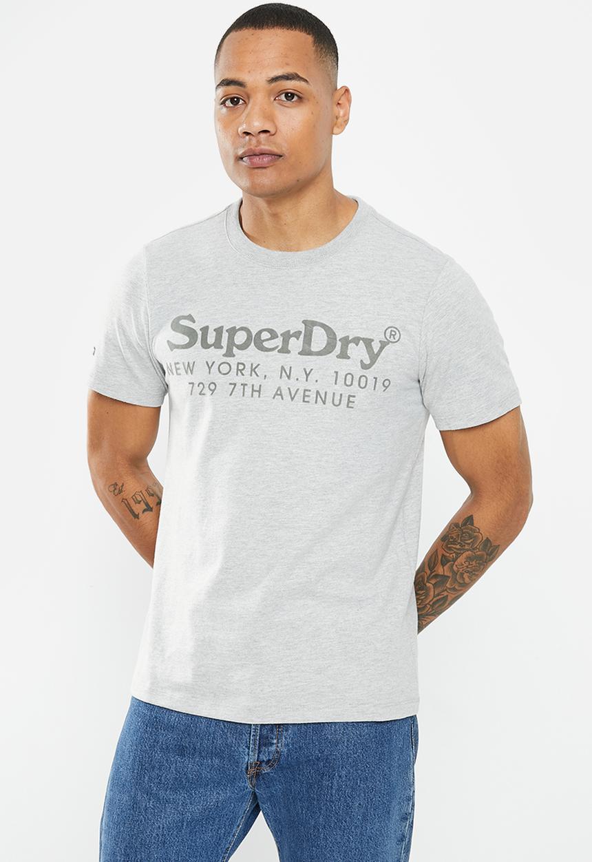 Superdry. - Vintage venue tonal tee - pumice stone marl