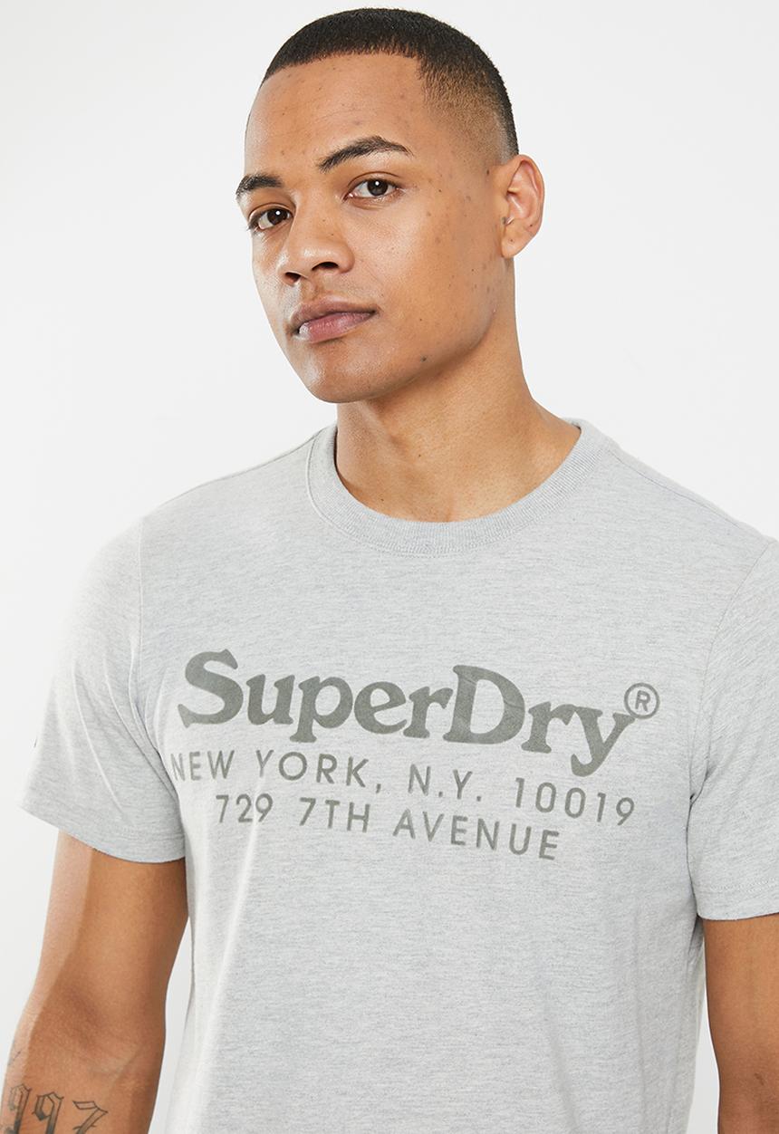 Superdry. - Vintage venue tonal tee - pumice stone marl