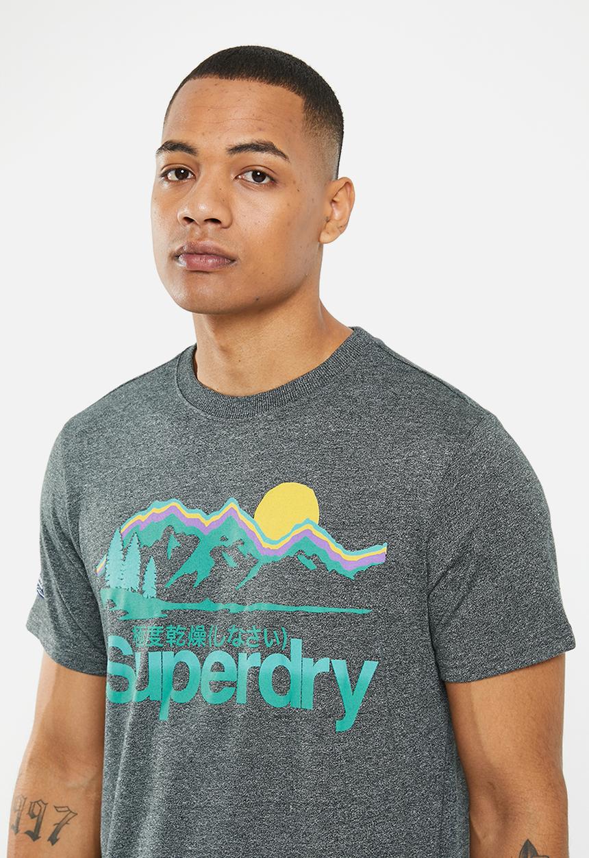 Superdry. - Cl great outdoors tee - asphalt grit