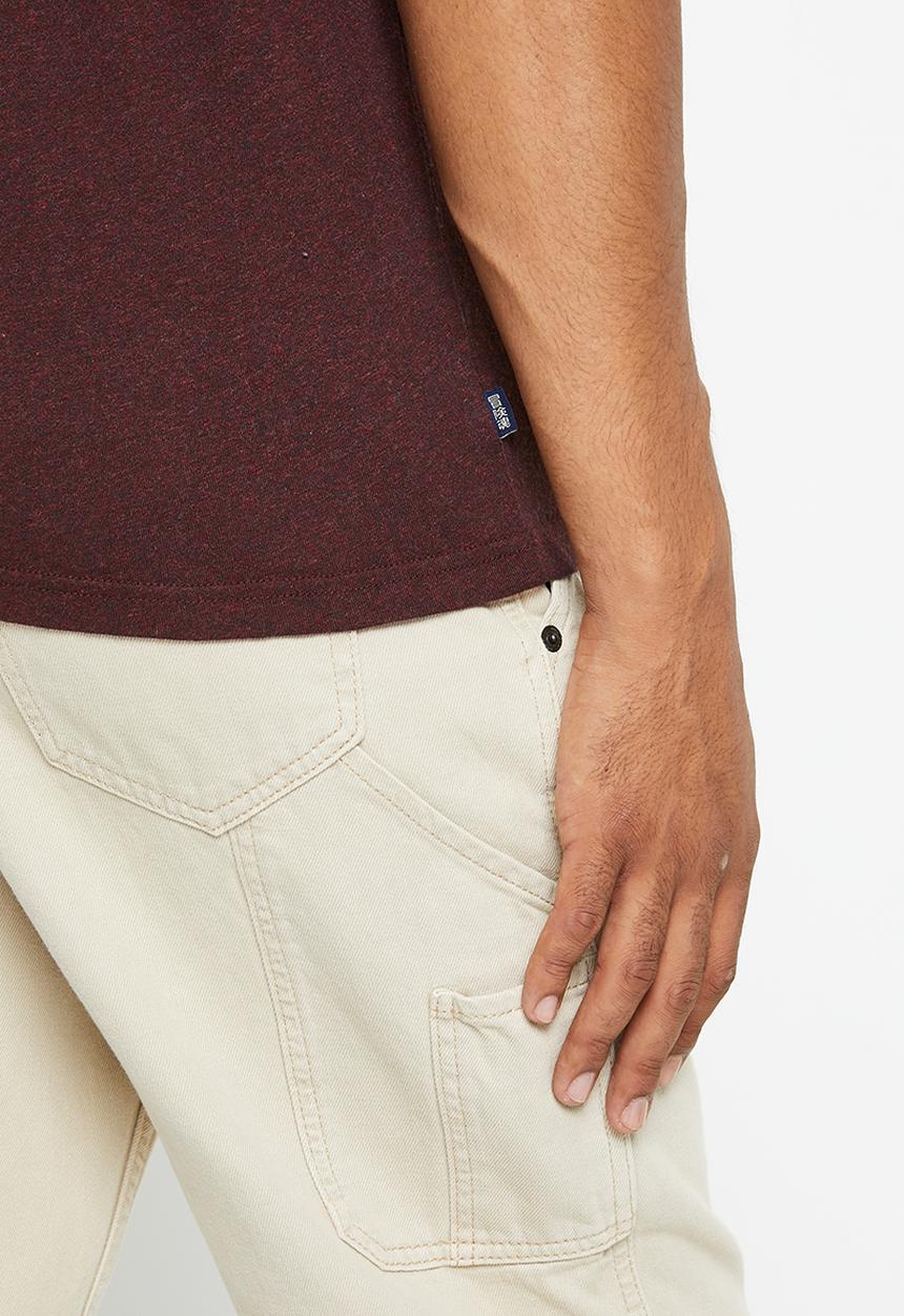 Superdry. - Vintage logo emb tee - deepest burgundy grit