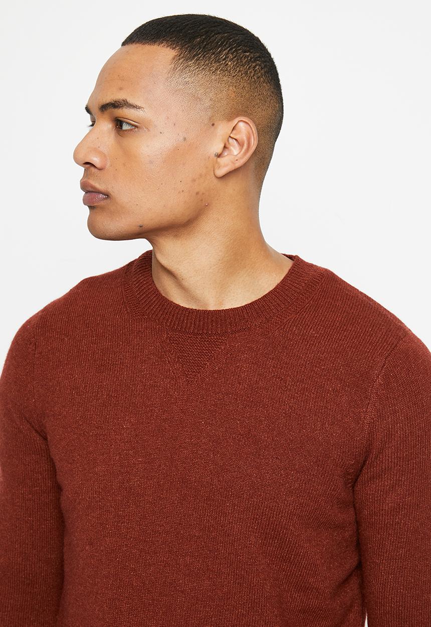 Superdry. - Vintage lambswool crew - chilli
