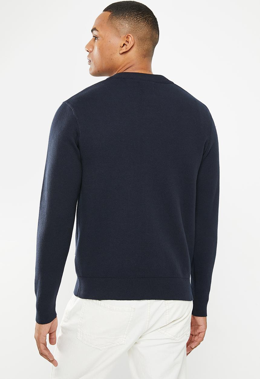 Superdry. - Vintage varsity cardigan - rich navy