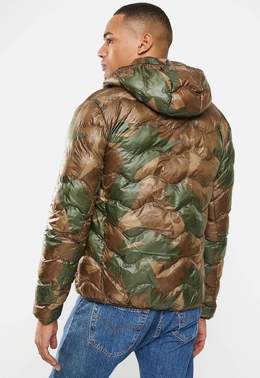 Superdry. - Vintage hooded mid layer - brush camo aop