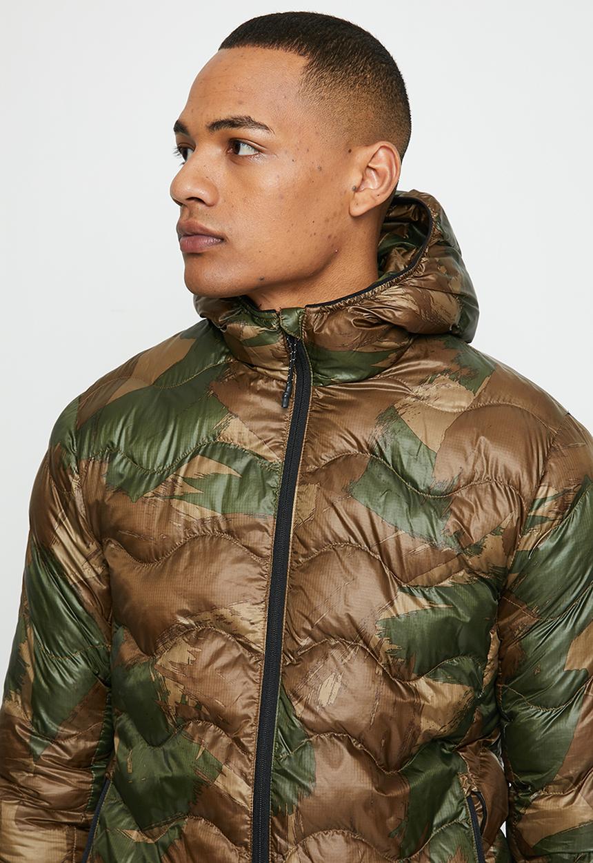 Superdry. - Vintage hooded mid layer - brush camo aop