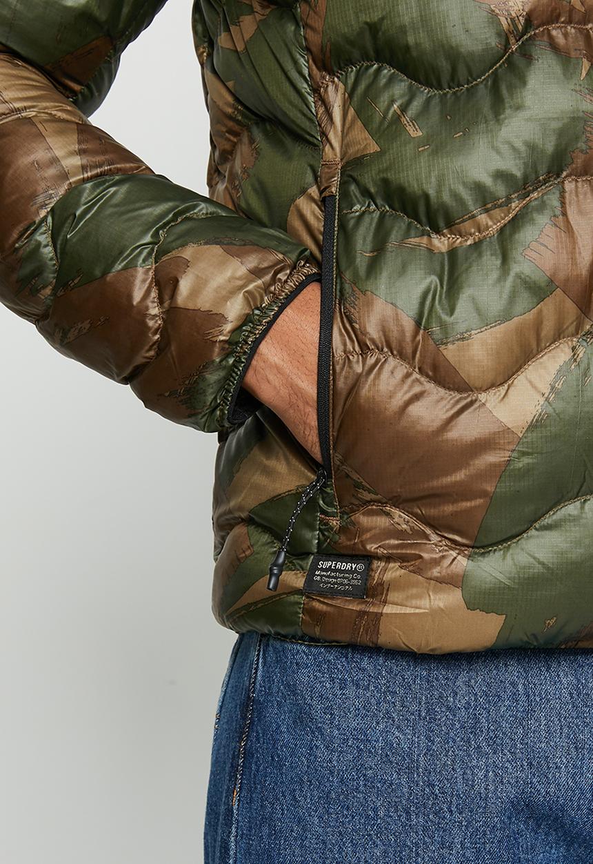 Superdry. - Vintage hooded mid layer - brush camo aop