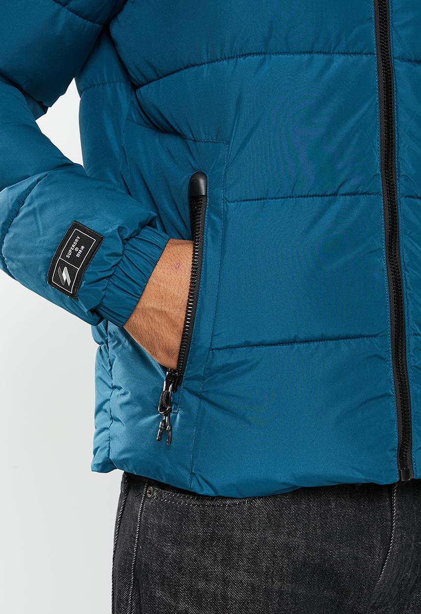 Superdry. - Hooded sports puffer - sailor blue
