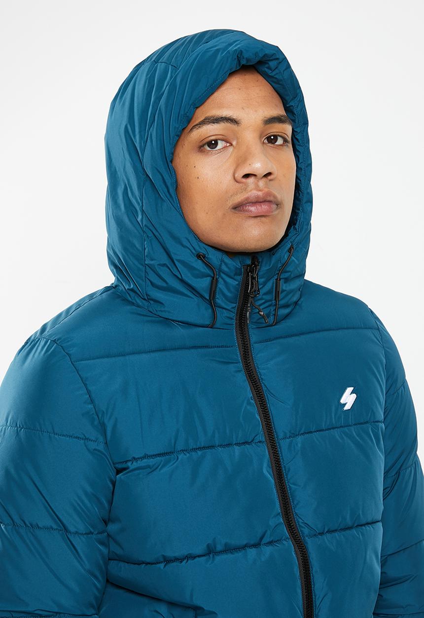 Superdry. - Hooded sports puffer - sailor blue