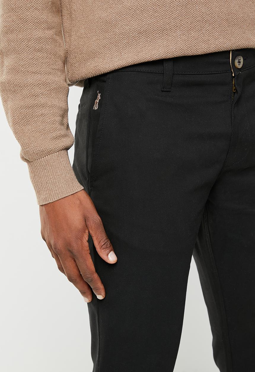 POLO - Mens milan straight leg chino - black 
