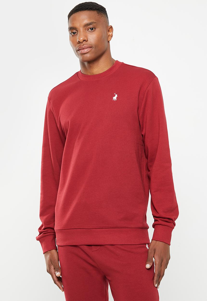 POLO - Men sport long sleeve sweat top - burgundy