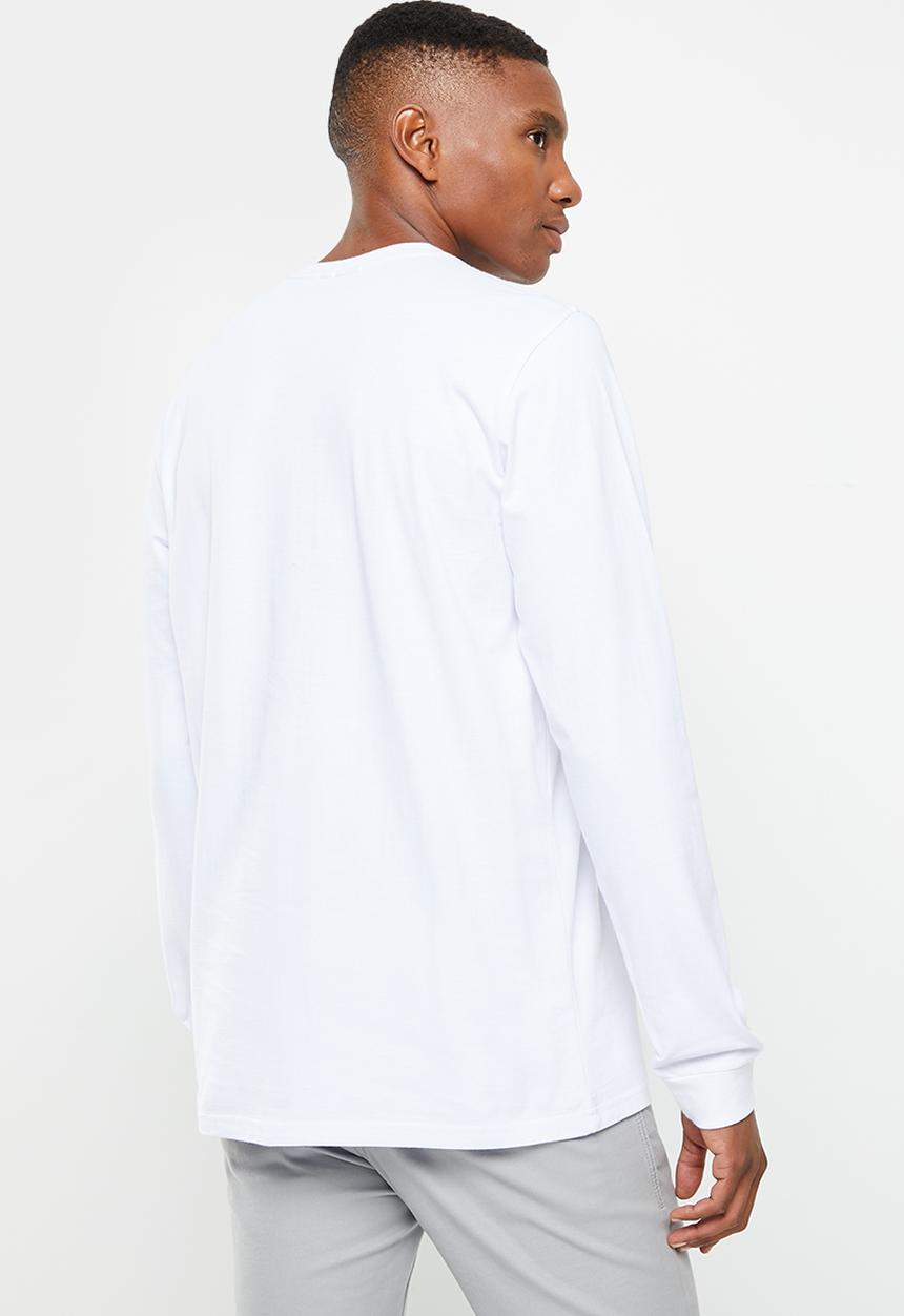 POLO - Mens crest logo long sleeve tee - white