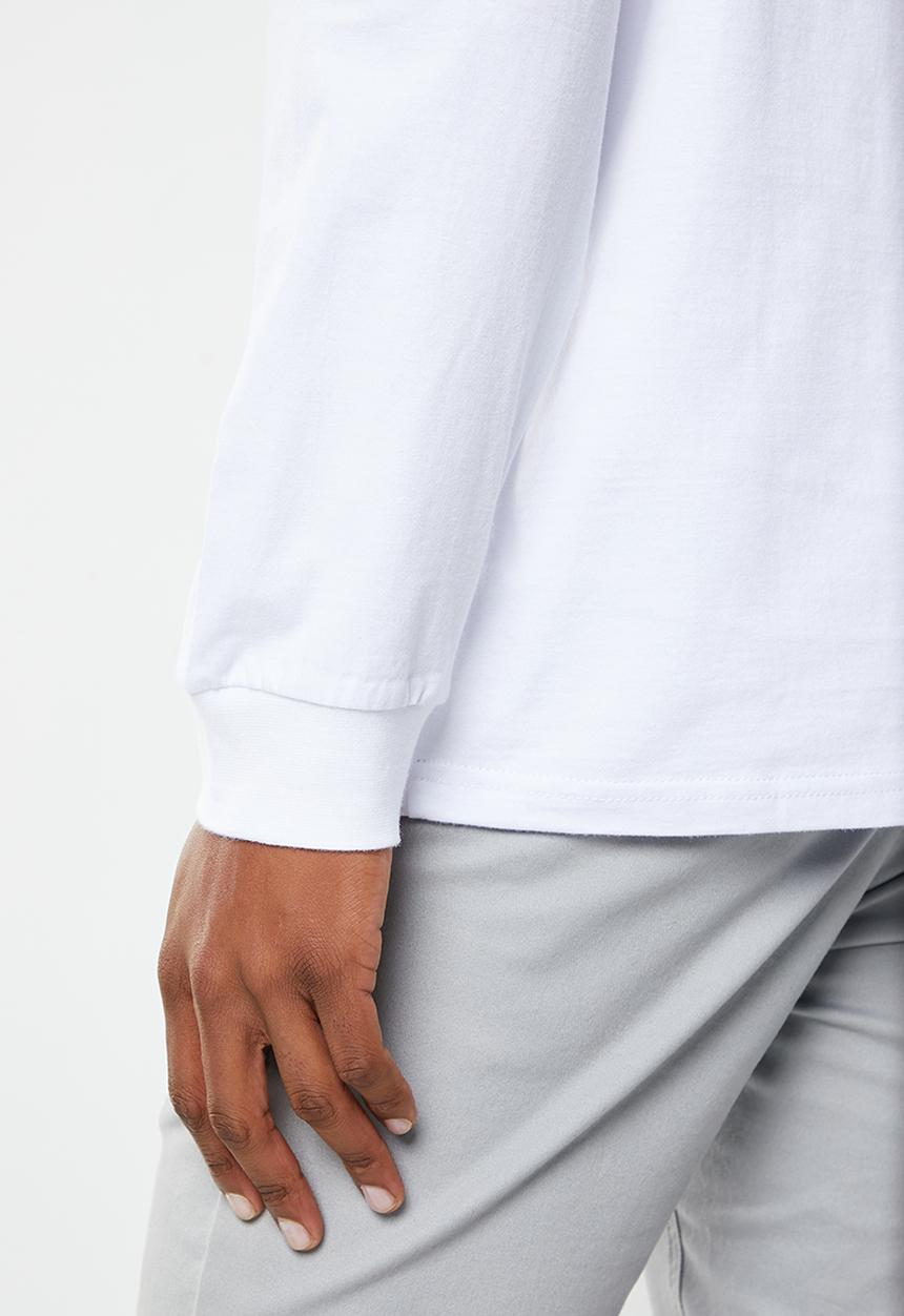 POLO - Mens crest logo long sleeve tee - white