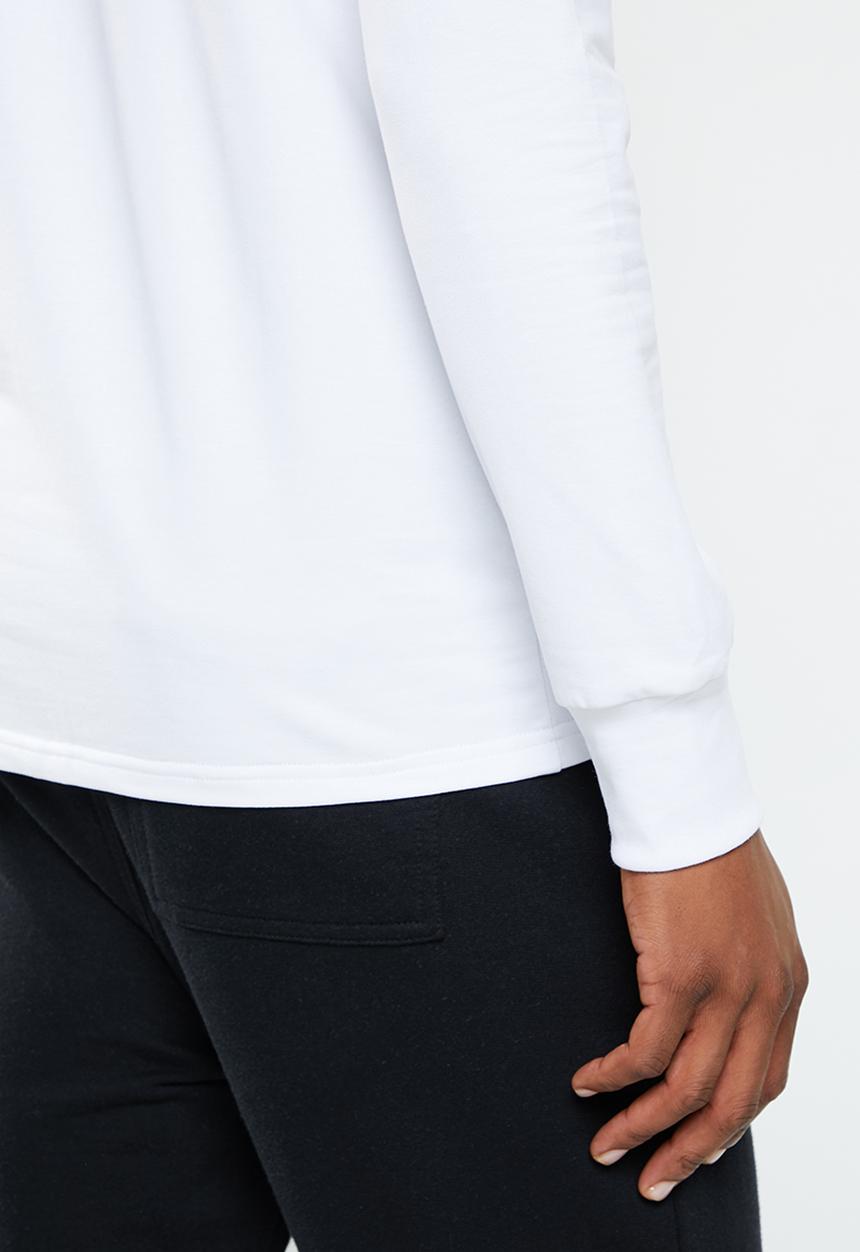 POLO - Men sport collar print long sleeve tee - white  