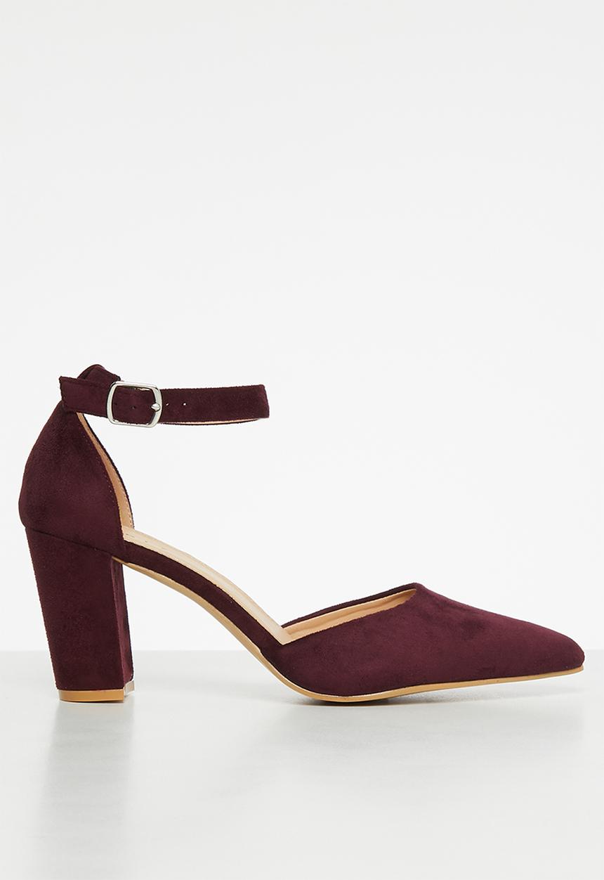 edit - Chloe anklestrap block heel - burgundy